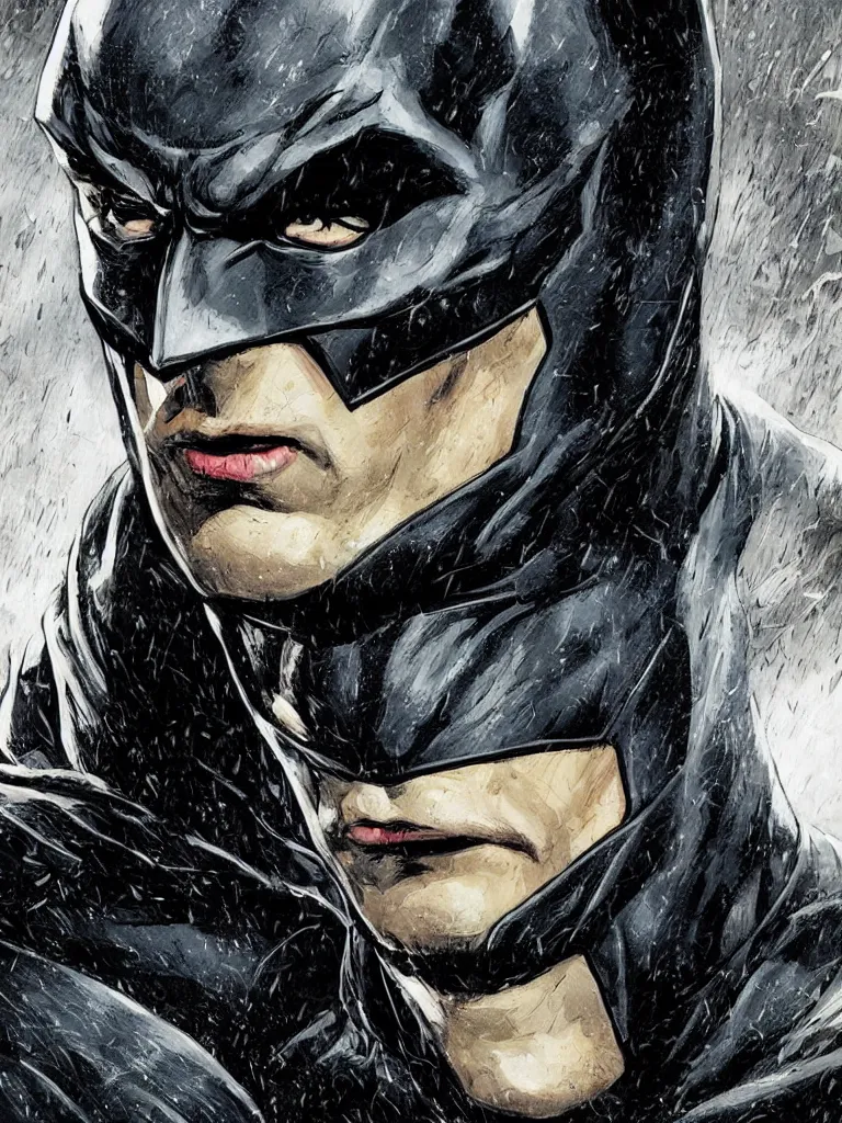 Image similar to Close-up portrait of the the batman.