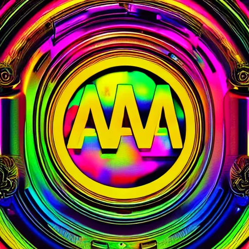 Image similar to a and w vaporwave logo, colorful, digital art, cosmic, 3 d high definition, trending on art station, photorealistic, high resolution, 8 k, octane, hyper detailed, insane details, intricate, elite, ornate, elegant trend, highly detailed and intricate, sharp focus, photography, unreal engine