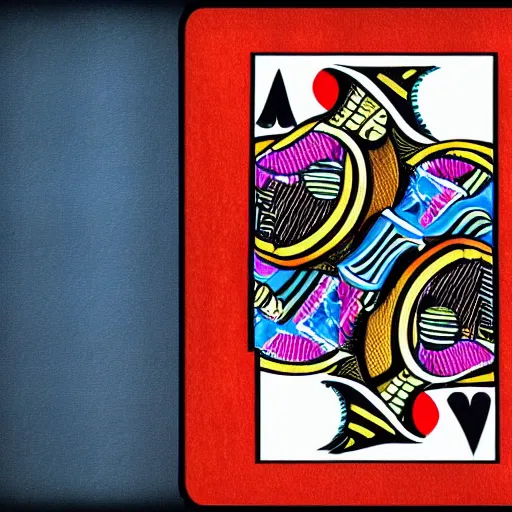 Image similar to a modern art piece in the style of a playing card, high quality, 4k