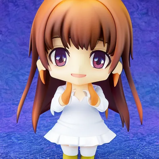 Prompt: character portrait of a singular kawaii chibi in the sytle of kyoto animation, in simple background, nendoroid eyes, blender, toon rendering