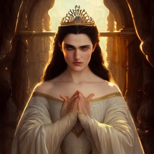 Image similar to beautiful & natural Katie McGrath as an Enlightenment-Era princess by Artgerm and Greg Rutkowski, intricate, elegant, highly detailed, digital painting, artstation, concept art, smooth, sharp focus, illustration