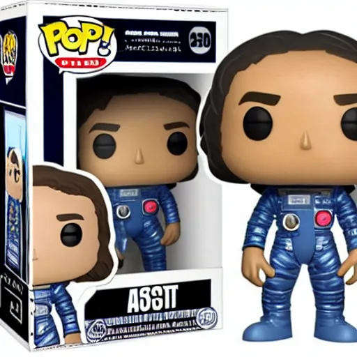 Image similar to astronaut on moon funko pop