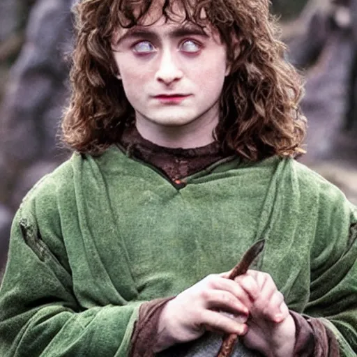 Image similar to Daniel Radcliffe as Frodo in lord of the rings