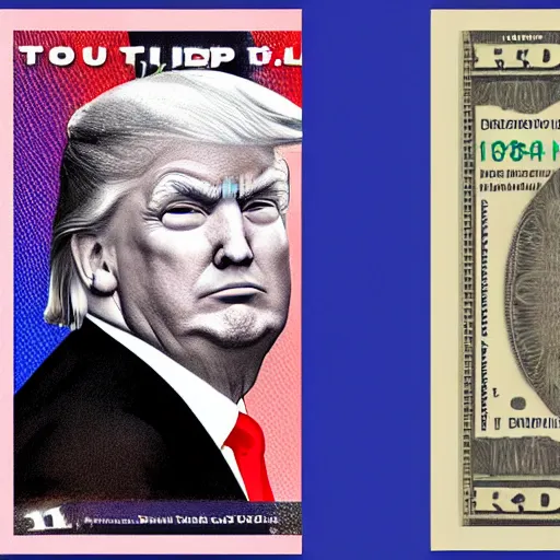 Image similar to donald trump in a 1 dollar bill