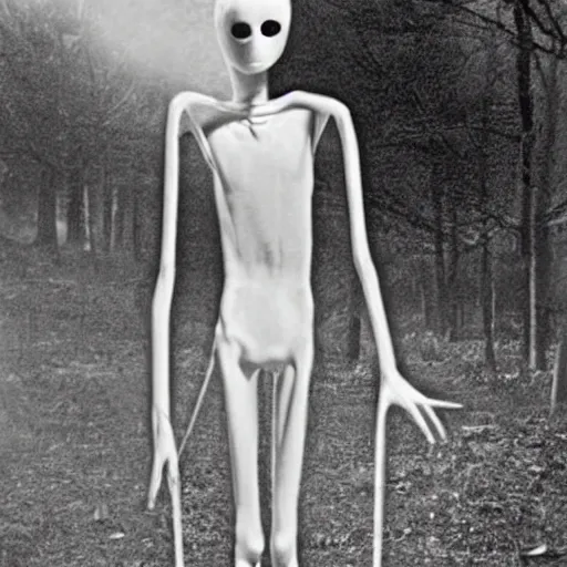 Image similar to slenderman, realistic, old photograph