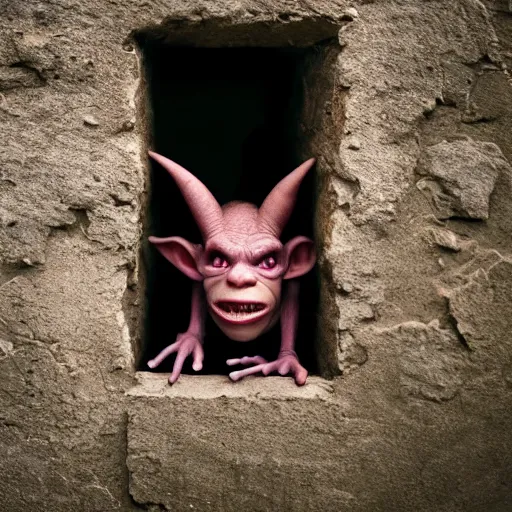 Image similar to goblin inside the wall, photo