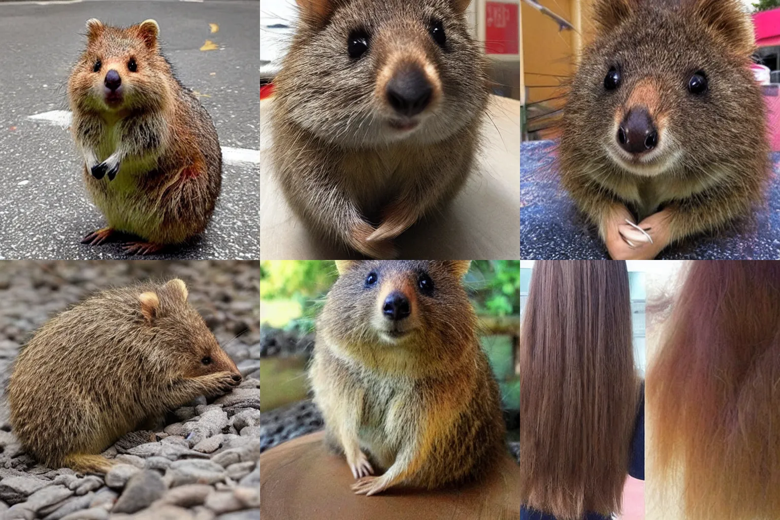 Prompt: long-hair!!!!! quokka