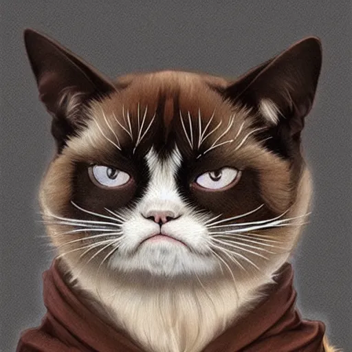 Prompt: Grumpy Cat dressed as Doge, anime, weeb, die cut sticker , intricate, elegant, highly detailed, digital painting, artstation, concept art, smooth, sharp focus, illustration, art by artgerm and greg rutkowski and alphonse mucha and francisco goya