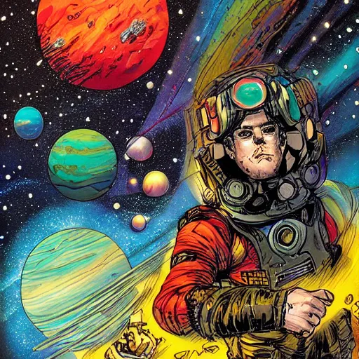 Prompt: Liminal space in outer space by Jim Lee