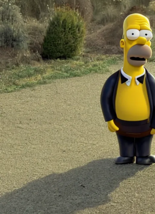 Image similar to film still of Sean Penn as Homer Simpson in Nanny McPhee, 4k