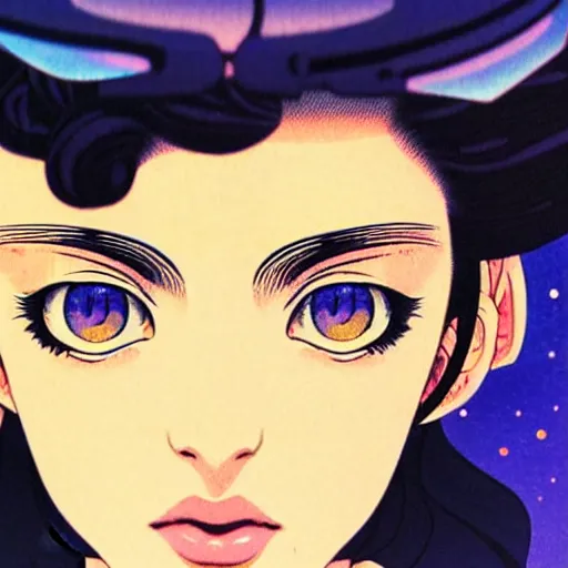 Image similar to perfectly centred realistic portrait of evgenia medvedeva as sailor moon, early morning, close - up shot, light falling on face, futuristic, highly detailed, 8 0 - s style poster, sharp focus, illustration, art by kawase hasui,