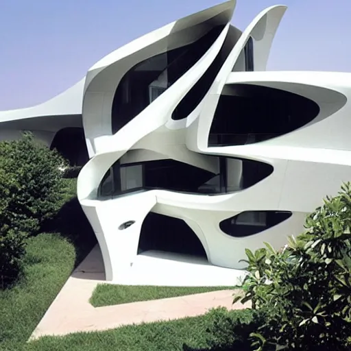 Image similar to house designed by zaha hadid