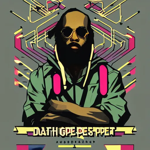 Image similar to Album Art for The Death Grips, 3d shapes, Vector art, by Sachin Teng, Trending on artstation