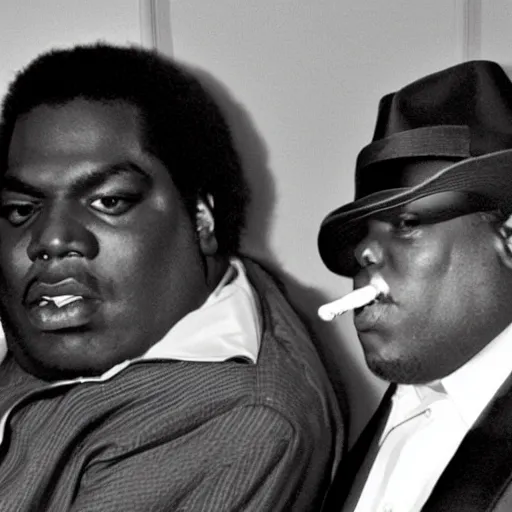 Image similar to a photograph of michael jackson and biggie smoking a joint together at the white house in 2 0 0 8, 4 k