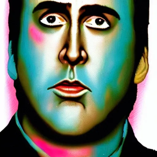 Image similar to liquid Nicolas Cage from bottle.