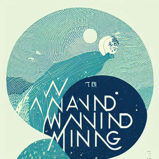 Image similar to a wandering mind, logo, simple white background victo ngai, kilian eng