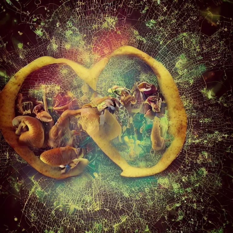 Image similar to double exposure of dally life, symbols of live, explosion, love is the most relevant theme, love is infinity, love is begin of all, 8 k resolution, artistic mode, artistic, trending on instagram, long exposure, love art, serious, fantasy and dreams vibes, mushrooms style and macro style