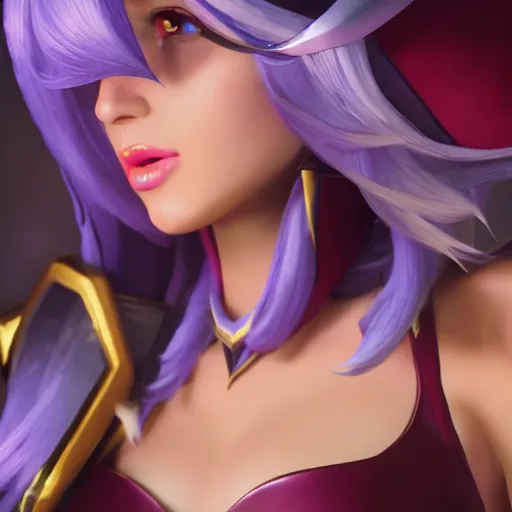 Image similar to still of pretty Irelia (League of Legends) in KDA More music video. 3d render, octane render, game art, realistic, highly detailed, trending on artstation, 4k, trending on artstation, pixar, cgsociety, unreal engine 5, redshift render, trending on artstation, blender, behance, cg