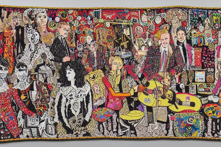 Image similar to cabaret, by grayson perry, intricate tapestry