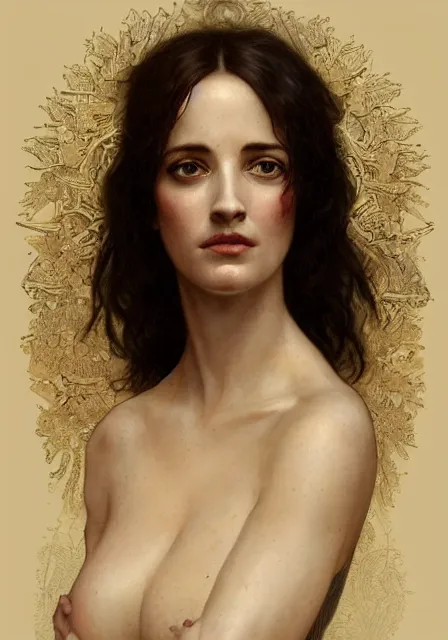 Image similar to eva green mummy, intricate, elegant, highly detailed, digital painting, artstation, concept art, smooth, sharp focus, illustration, art by artgerm and greg rutkowski and alphonse mucha and william - adolphe bouguereau