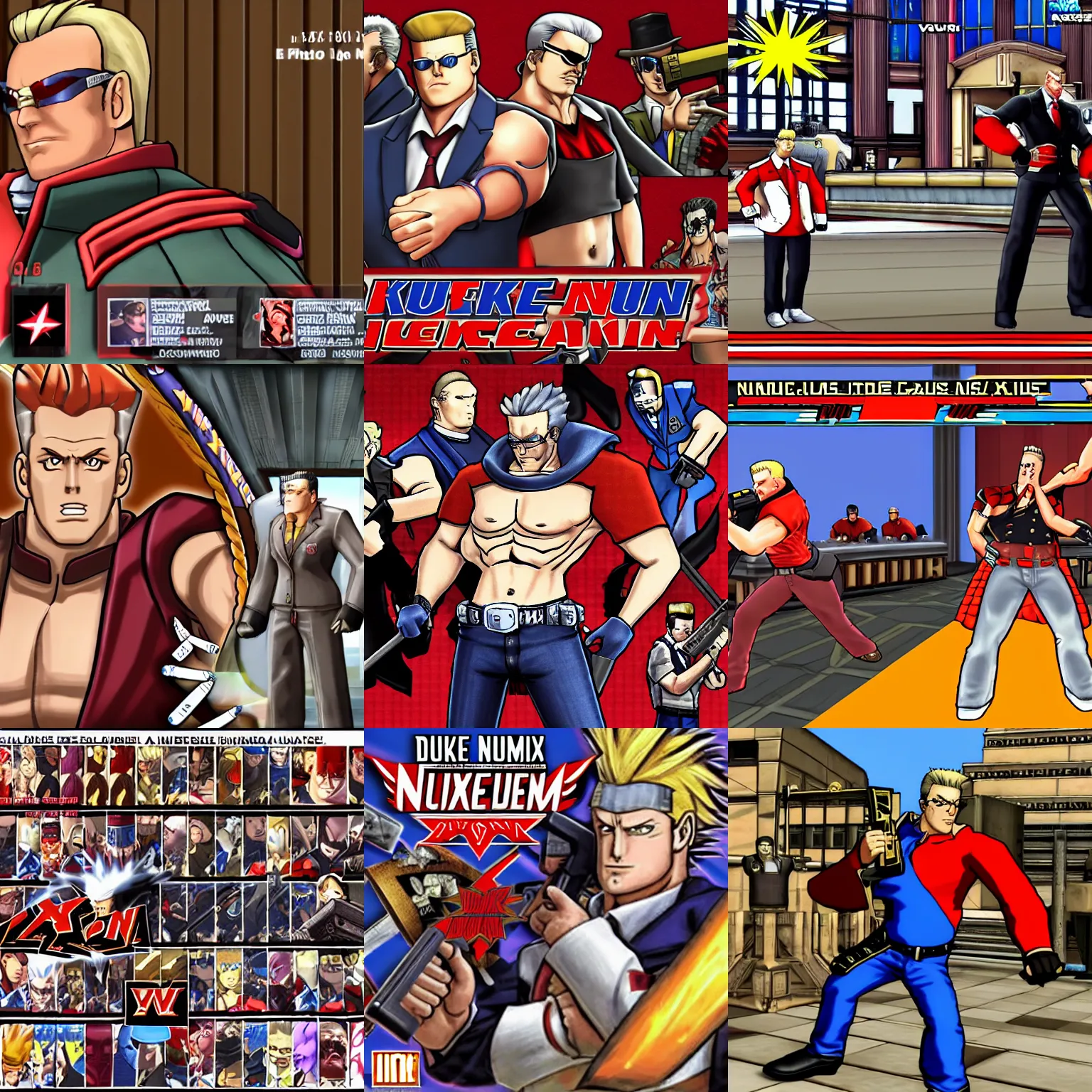 Prompt: duke nukem in phoenix wright ace attorney, video game, duke nukem, phoenix wright ace attorney