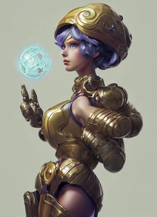 Image similar to orianna, from league of legends, au naturel, hyper detailed, metal skin, digital art, trending in artstation, cinematic lighting, studio quality, smooth render, unreal engine 5 rendered, octane rendered, art style by klimt and nixeu and ian sprigger and wlop and krenz cushart