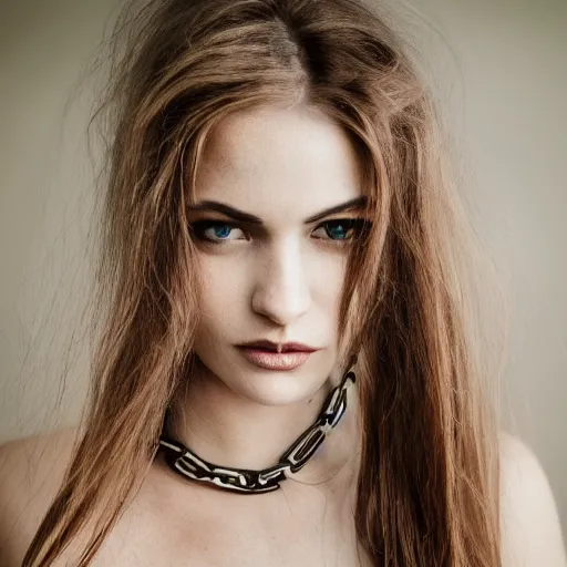 portrait of a woman, sliver chains, sliver hair, | Stable Diffusion ...
