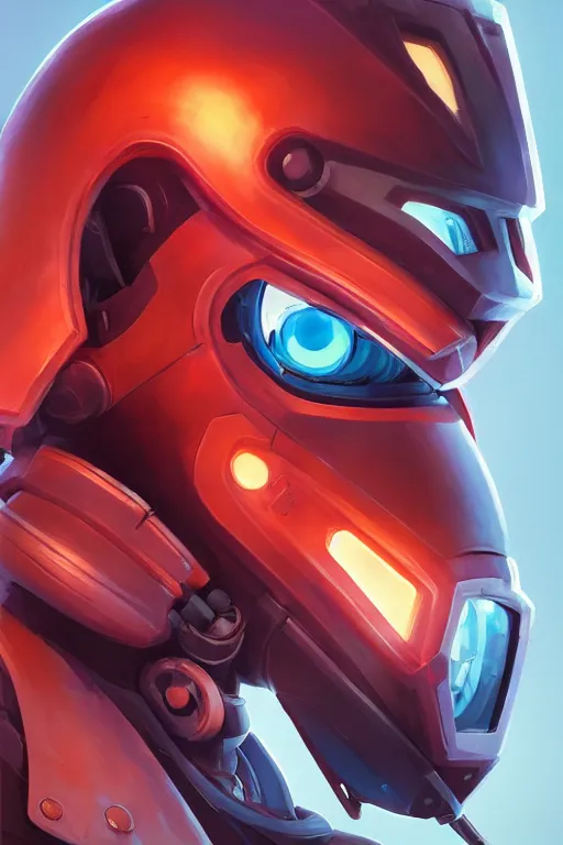 Image similar to epic mask helmet robot ninja portrait stylized as fornite style game design fanart by concept artist gervasio canda, behance hd by jesper ejsing, by rhads, makoto shinkai and lois van baarle, ilya kuvshinov, rossdraws global illumination radiating a glowing aura global illumination ray tracing hdr render in unreal engine 5