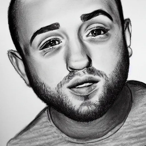 Prompt: mac miller, drawn by a 5 year old