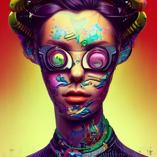 Image similar to Lofi BioPunk Cyberpunk Lovecraftian portrait Pixar style by Tristan Eaton Stanley Artgerm and Tom Bagshaw