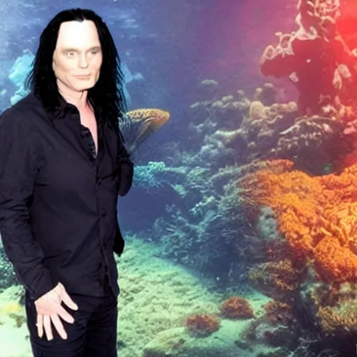 Image similar to tommy wiseau making a movie underwater