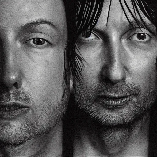 Prompt: Radiohead Album Cover, realistic, hyperrealistic, highly detailed, very detailed, ultra detailed, HD quality, 4k resolution, 8k resolution, trending on Artstation