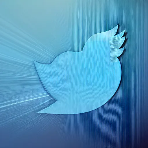 Image similar to The Twitter blue bird sleek hyper realistic unity engine, intense HDR lighting blue Twitter bird logo in real life.