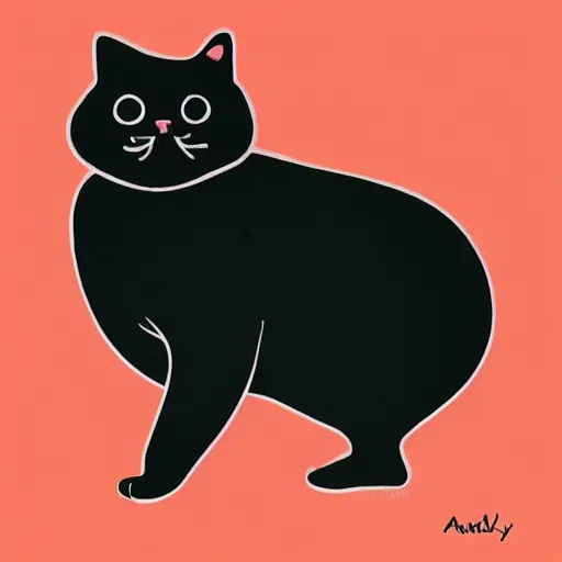 Prompt: a fat cat by andy warhol, digital art, trending on artstation