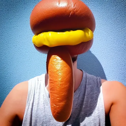 Prompt: “ a fella with hot dog lips ”