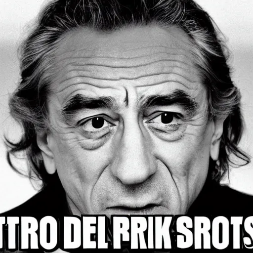 Prompt: robert de niro as the troll face trololol