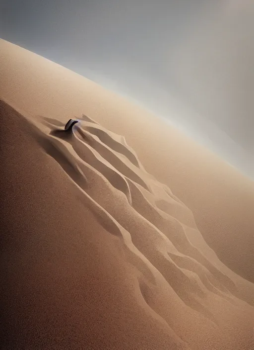 Prompt: Michael Whelan art directs Dune, veil in the dust, photorealistic, 3d render, award winning render, unreal engine, octane render, studio lighting, 8k, hd