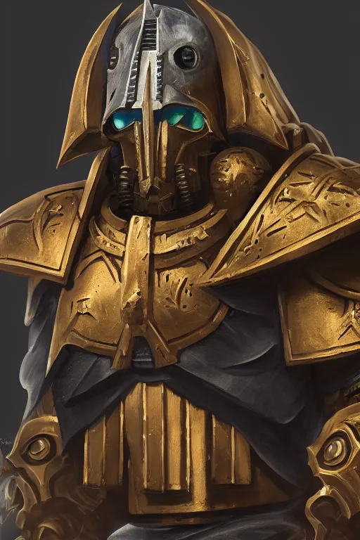 Image similar to armor portrait heros warhammer 4 0 k horus heresy fanart - the primarchs emperor by johannes helgeson animated with vfx concept artist & illustrator global illumination ray tracing hdr fanart arstation zbrush central hardmesh 8 k octane renderer comics stylized