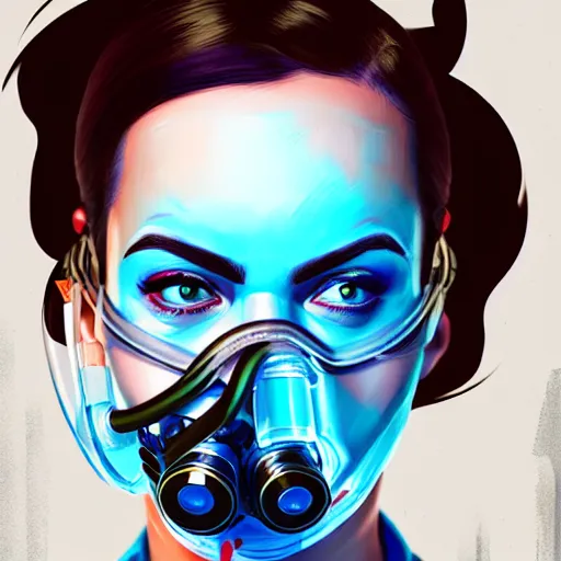 Image similar to a profile photo of an undercover villian with oxygen mask, side profile in underwater, highly detailed, digital painting, artstation, concept art, smooth, sharp focus, illustration by Sandra Chevrier