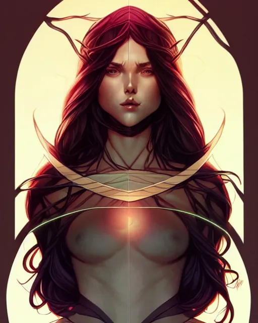 Image similar to artgerm, joshua middleton comic cover art, full body pretty female elven wood elf, symmetrical eyes, symmetrical face, long curly black hair, beautiful forest, rim lighting