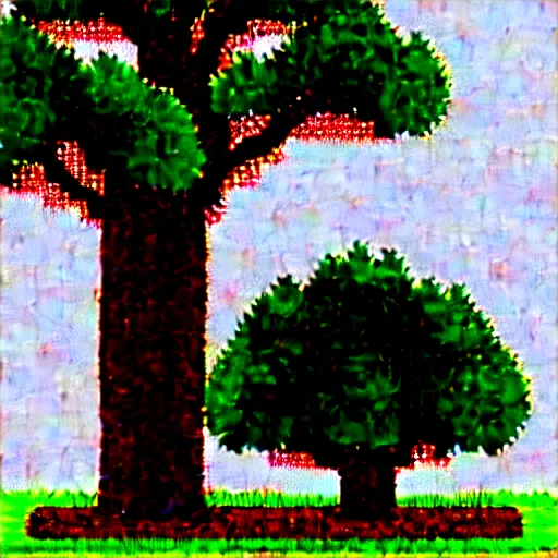 Prompt: giant tree ,pixel art