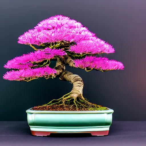 Prompt: photo of a beautiful! Bonsai, highly detailed, 4k, HDR, smooth, sharp focus, hyper realistic, high resolution, photo-realistic