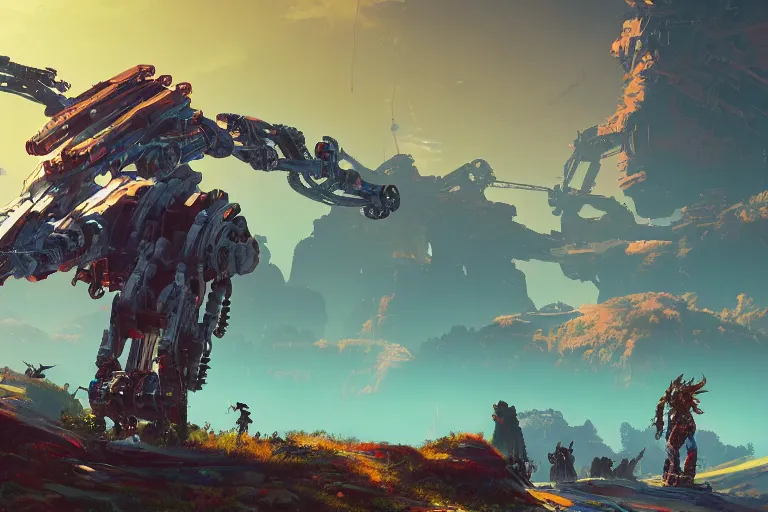 Image similar to rollerback machine mecanical creature robot of horizon forbidden west horizon zero dawn bioluminiscence global illumination ray tracing hdr fanart arstation by ian pesty and alena aenami artworks in 4 k