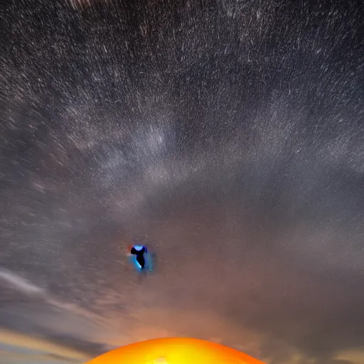 Prompt: hot air balloon travelling over the dark skies of Mordor. Mt doom is in the distance and lava can be seen. Ultra widescape shot. Photorealistic 4k IMAX 35mm sharp focus