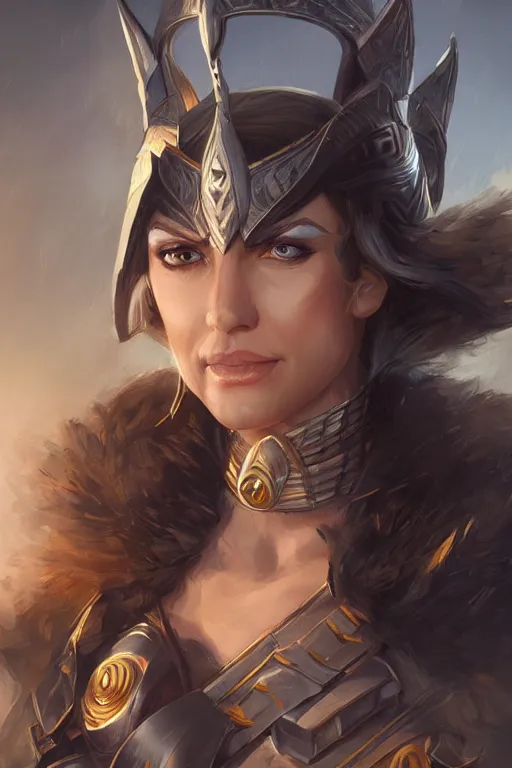 Image similar to amazon valkyrie athena, d & d, fantasy, portrait, highly detailed, headshot, digital painting, trending on artstation, concept art, sharp focus, illustration, art by artgerm and greg rutkowski and magali villeneuve