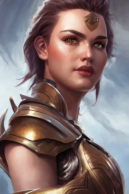 Image similar to amazon valkyrie athena, d & d, fantasy, portrait, highly detailed, headshot, digital painting, trending on artstation, concept art, sharp focus, illustration, art by artgerm and greg rutkowski and magali villeneuve