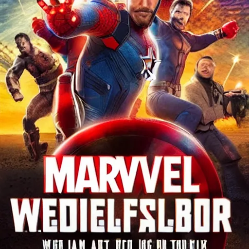 Prompt: movie poster for marvel film about weasels