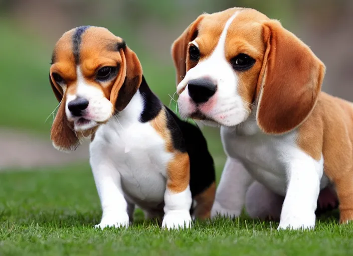 Image similar to beagle and baby playing together