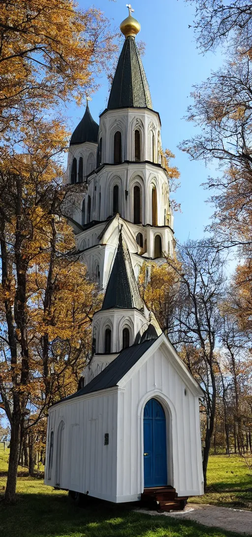 Image similar to tiny home that looks exactly like st volodymyr's cathedral.