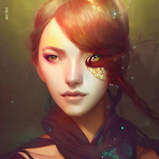 Prompt: portrait of a beautiful solarpunk woman, by guweiz and wlop and artgerm